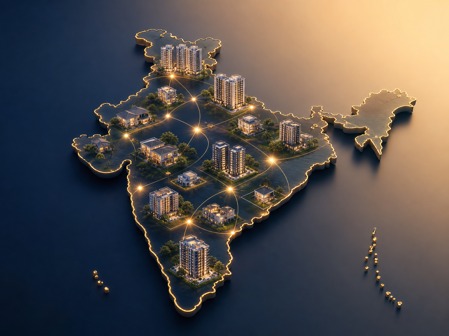 Connected homes and buildings across India representing STM Prop's nationwide vision
